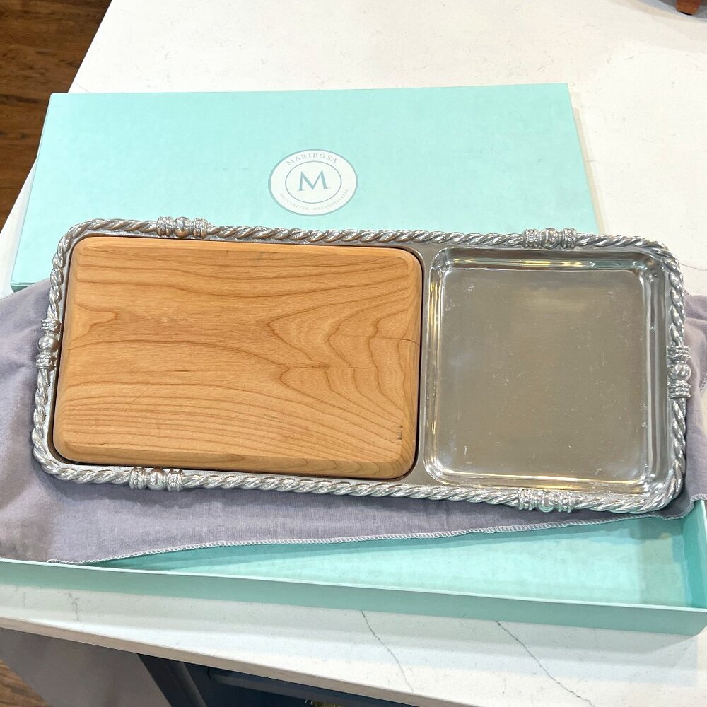 Mariposa Cheese and Cracker Server w/ Wood Insert